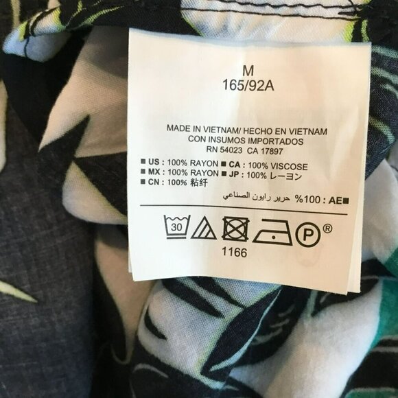 Old Navy Blouse Tropical Floral Colorblock Short Sleeve Pullover Size Medium - Picture 8 of 8